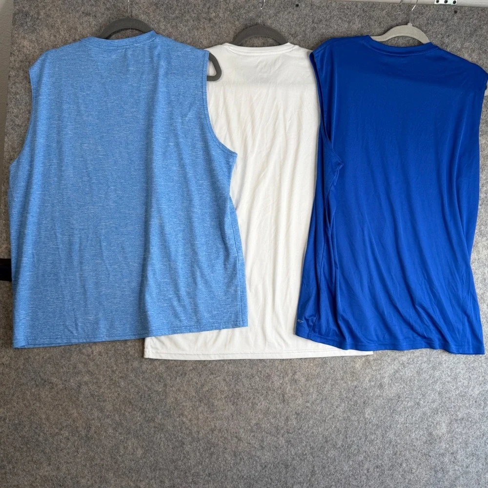 Lot 3 Nike Swim Dri-FIT UPF 40+ Sleeveless Muscle Tank Top Athletic Shirt Mens L